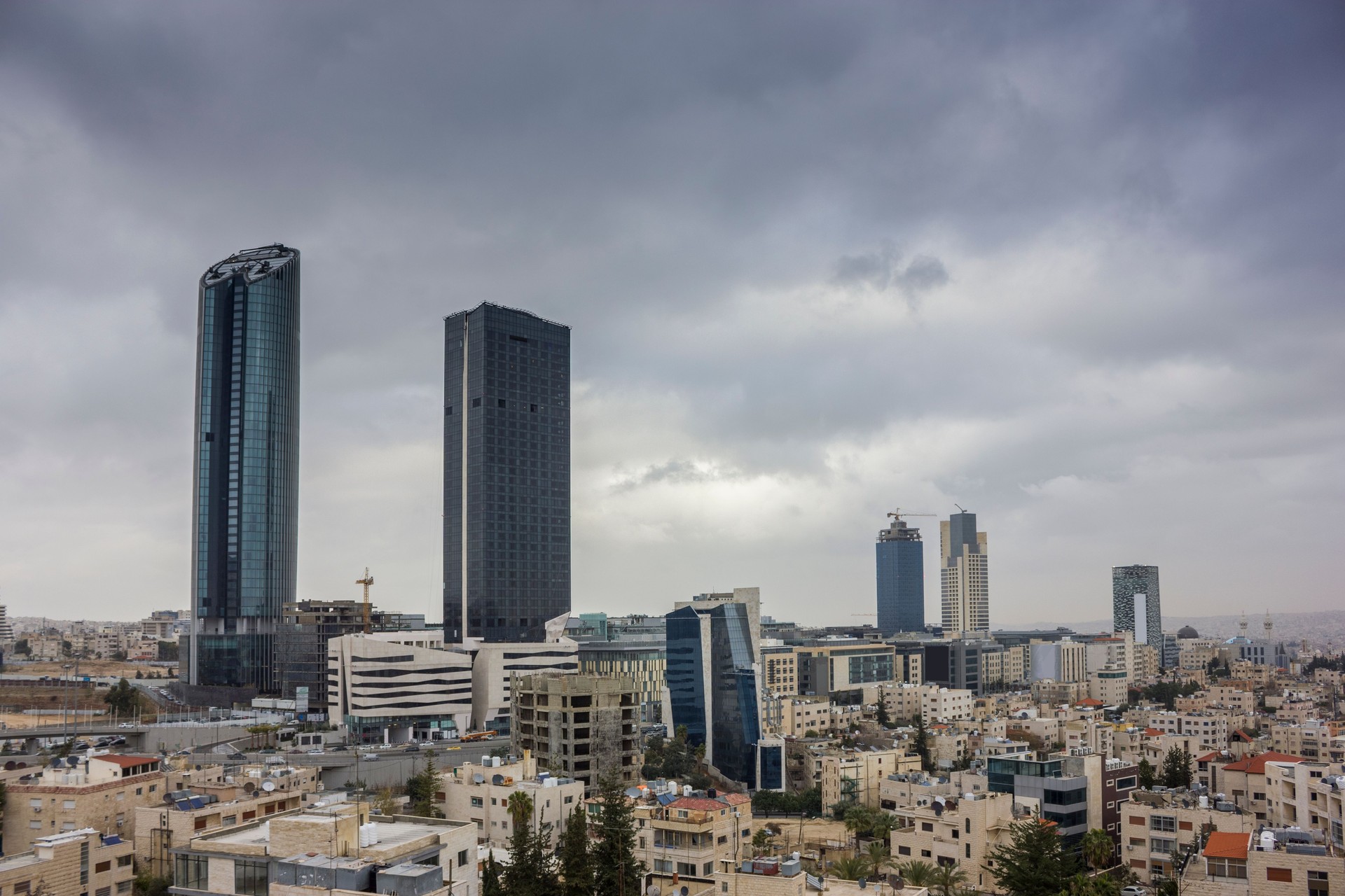 the new downtown of Amman abdali area - Jordan Amman city - View of modern buildings in Amman